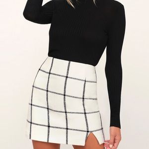 Spence White Plaid Mini Skirt Size XS